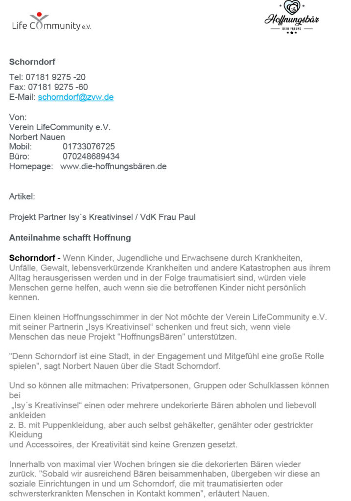 Artikel_Schorndorf_Anteilnahme_schafft_Hoffnung